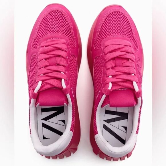 ZARA BARBIE PINK COMBO SNEAKERS BARBIE CORE BARBIECORE - Picture 3 of 5